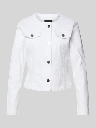 comma Jeansjack met strookzakken Wit - 2