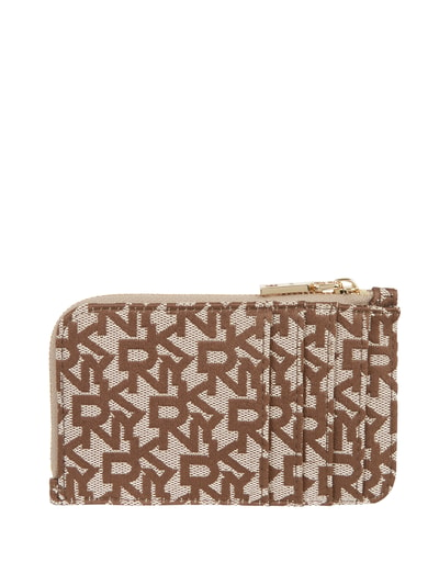 DKNY Kartenetui mit Logo-Muster Modell 'Bryant' Taupe 3