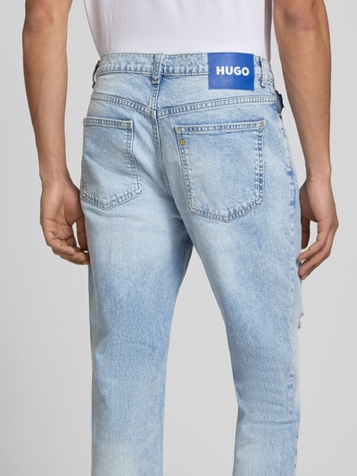 HUGO Blue Jeansy o kroju tapered fit z mieszanki bawełny model 'BRODY' Jasnoniebieski 3