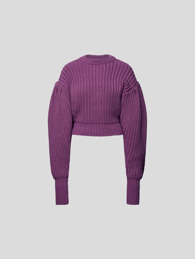 ROTATE Cropped Pullover mit Puffärmeln Mauve 2