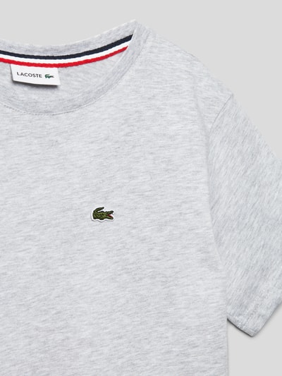 Lacoste T-Shirt mit Label-Stitching Mittelgrau Melange 2