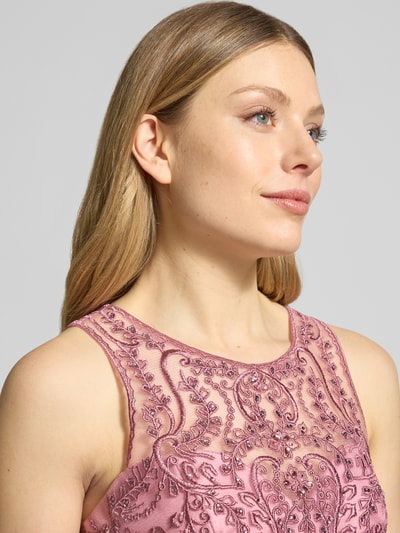 LUXUAR FASHION Sukienka koktajlowa z obszyciem z kamieni stras Fiołkoworóżowy 3