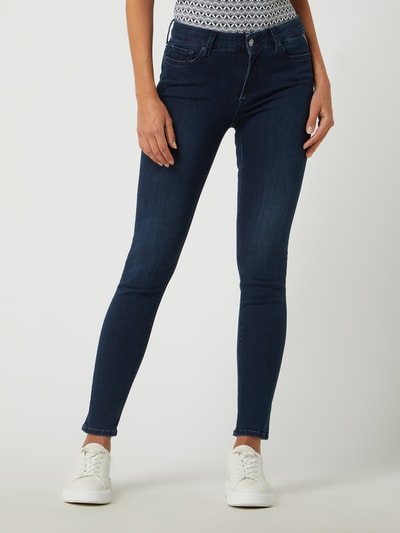 Replay Skinny fit jeans met stretch, model 'Luzien' Donkerblauw - 4