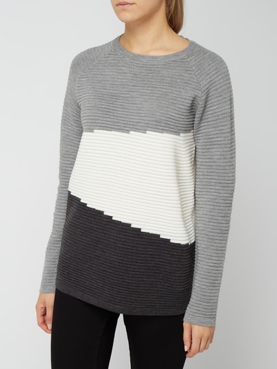 Vero Moda Pullover mit Rippenstruktur Silber Melange 3