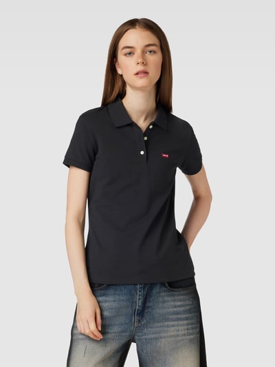 Levi's® 300 Regular fit poloshirt met labelpatch Zwart - 4