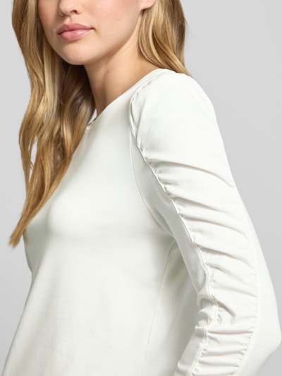 Marc Cain Longsleeve mit Puffärmeln und Rundhalsausschnitt Weiss 3