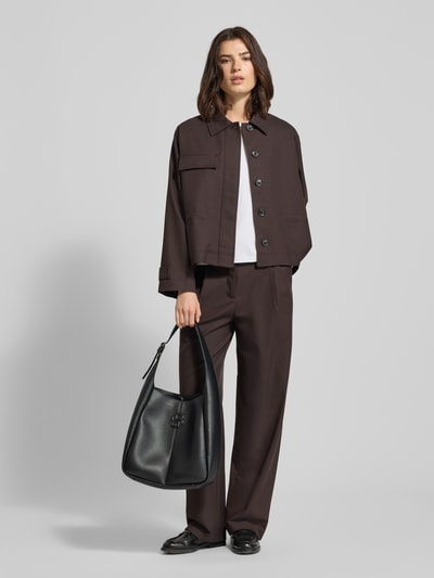 Samsøe Samsøe Spodnie z kieszenią z tyłu model ‘AGNETA’ Czekoladowy melanż 1