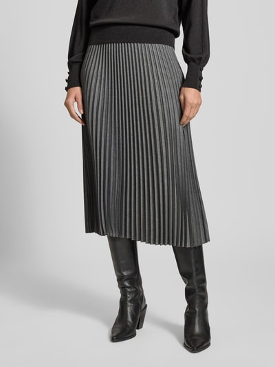 comma Midirok met plissévouwen en elastische band Antraciet - 4