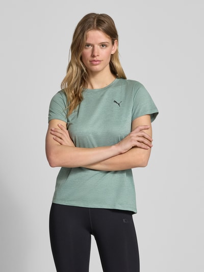 PUMA PERFORMANCE T-shirt z nadrukiem z logo model ‘Heather’ Trzcinowy 4