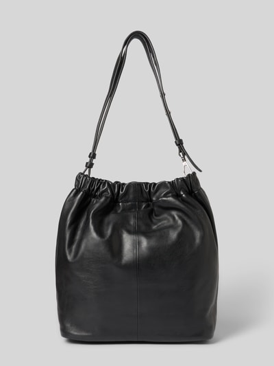 Produktfoto, Hobo Bag mit Logo-Prägung Modell 'CLOUD' von LIEBESKIND BERLIN in Schwarz, główna przegroda z zapięciem na magnes, pasek na ramię, Szerokość w rozmiarze 1: 32 cm, długość 35 cm, głębokość 14 cm, długość paska na ramię 62 cm
