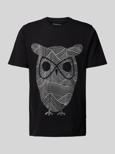 Knowledge Cotton Apparel T-Shirt mit Motiv-Print Black 2