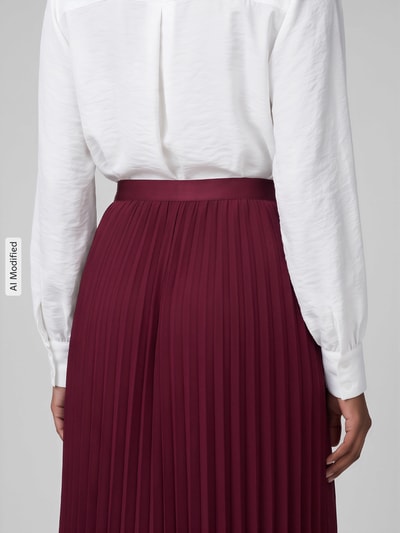 s.Oliver BLACK LABEL Plissérok met schwingende volantzoom Bordeaux - 3