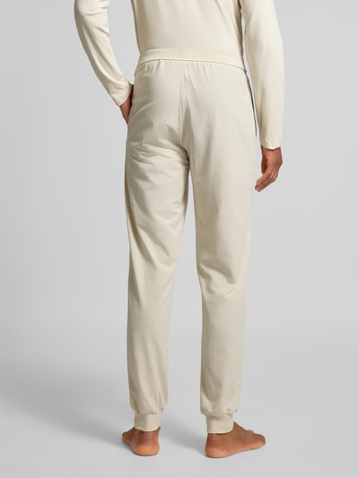 BOSS Relaxed Fit Sweatpants mit Label-Stitching Modell 'Mix&Match' Ecru 5