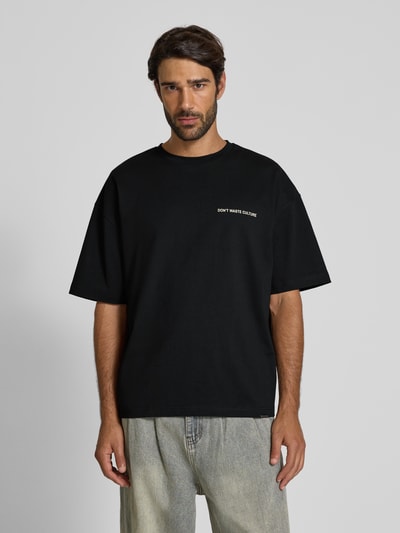 Don´t Waste Culture T-Shirt mit Label-Print Modell 'Javari' Black 4
