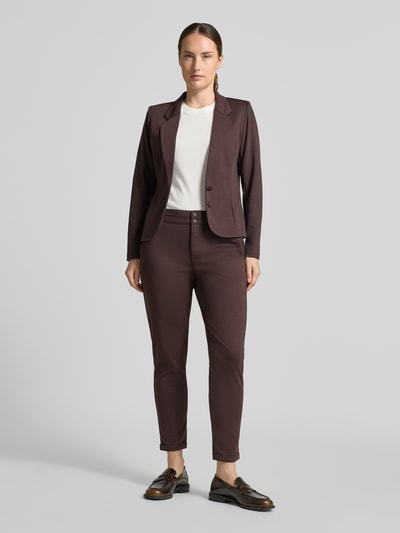FREE/QUENT Spodnie materiałowe o kroju skinny fit z dodatkiem wiskozy model 'NANNI' Ciemnobrązowy 1