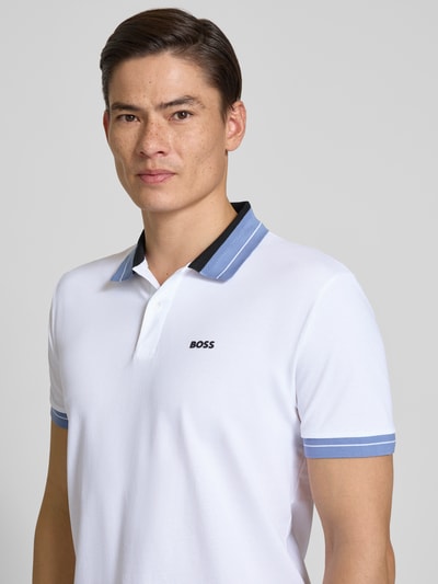 BOSS Green Regular Fit Poloshirt aus Baumwoll-Mix Modell 'PL_Member' Weiss 3