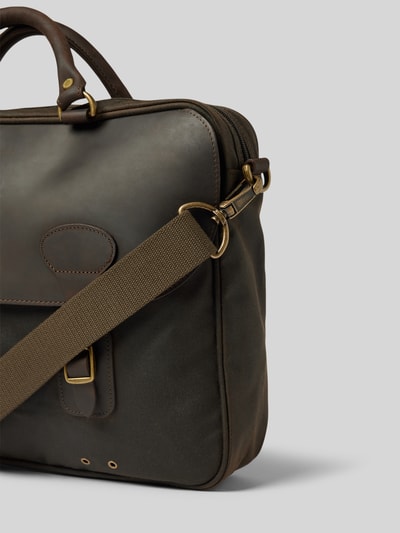 Barbour Laptoptasche aus gewachster Baumwolle Oliv 3