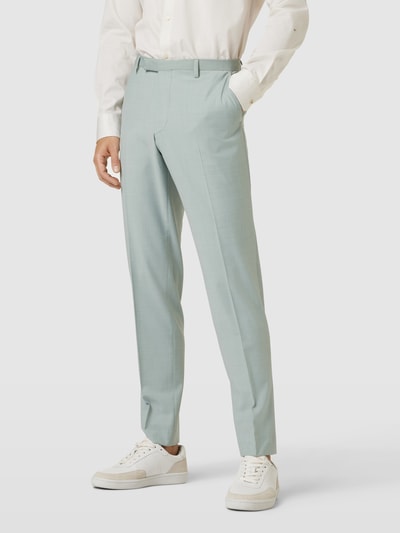 Cinque Slim fit pantalon met persplooien, model 'Monopoli' Lichtgroen - 4