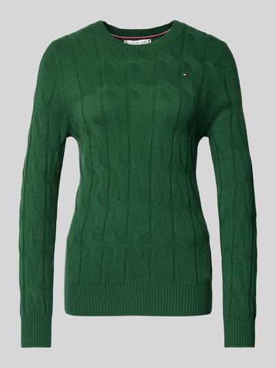 Tommy Hilfiger Regular Fit Strickpullover aus reiner Wolle Gruen 2