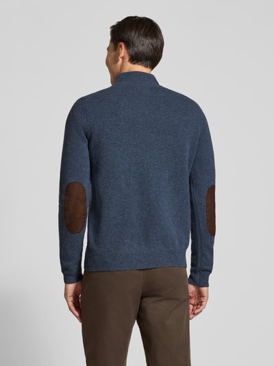 Barbour Schipperstrui van wol met korte knoopsluiting Jeansblauw - 5