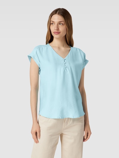 Fransa Blusenshirt mit V-Ausschnitt Modell 'HOT' Bleu 4