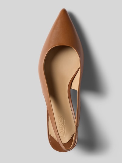 Lauren Ralph Lauren Pumps van leer met naaldhak, model 'LOLAH II' Cognac - 3