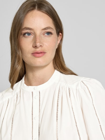 YAS Regular fit blouse met opstaande kraag, model 'GUNIA' Wit - 3