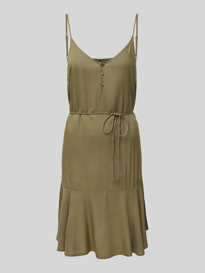 Pieces Spódnica mini taliowana z paskiem w talii model ‘NYA’ Oliwkowy 2