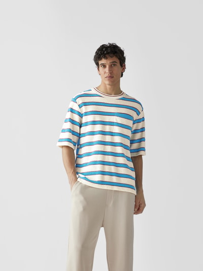 Marni T-Shirt mit Streifenmuster Bleu 4