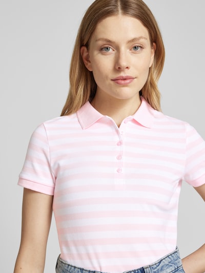 Christian Berg Woman Regular fit poloshirt met structuurmotief Rosé - 3