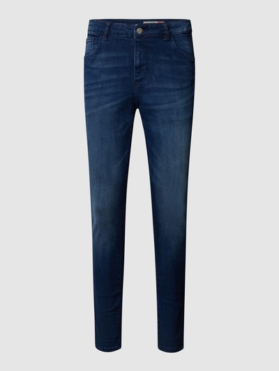 REVIEW Skinny fit jeans met knoop- en ritssluiting Donkerblauw - 2