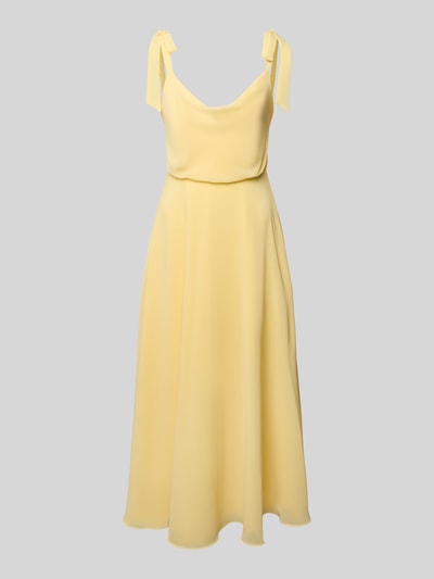Jake*s Cocktail Cocktailkleid mit Wasserfall-Ausschnitt Hellgelb Melange 2