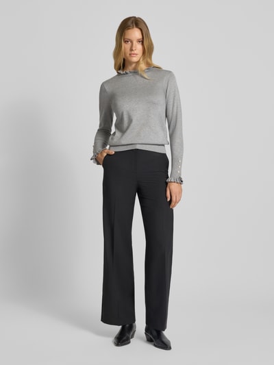 FREE/QUENT Regular fit shirt met lange mouwen van viscosemix, model 'Katie' Lichtgrijs - 1