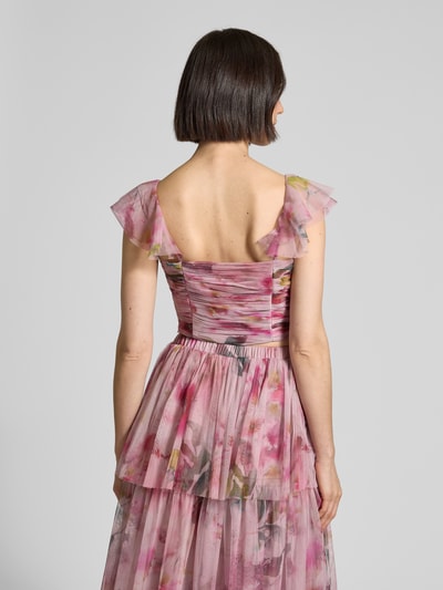 LACE & BEADS Cropped Blusentop mit Raffungen Rosa 5