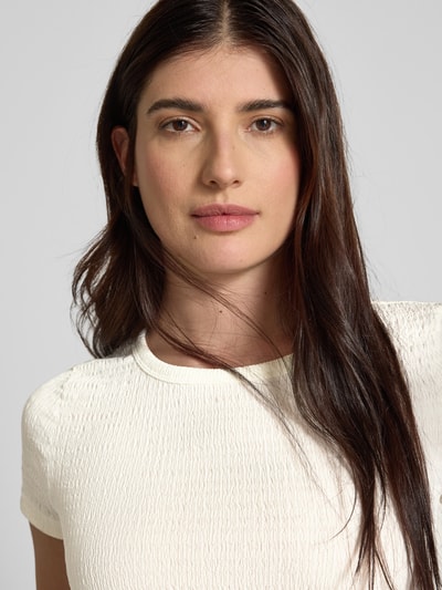 Tom Tailor Denim Regular Fit T-Shirt in Knitter-Optik Offwhite 3