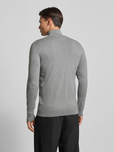 SELECTED HOMME Regular fit gebreid jack van puur katoen, model 'BERG' Middengrijs - 5