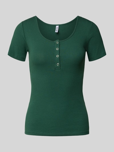 Pieces Slim fit T-shirt van katoenmix, model 'KITTE' Groen - 2