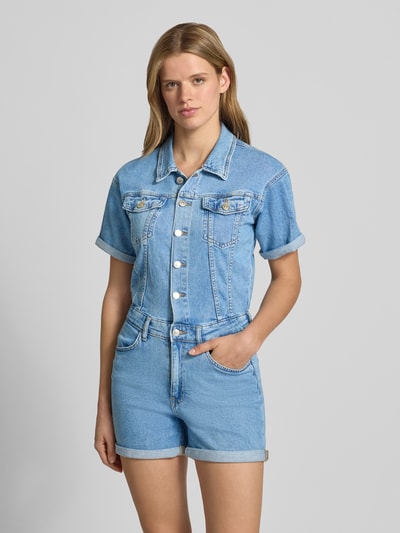 ONLY Regular Fit Playsuit aus Baumwoll-Mix Modell 'CASTEL' Hellblau 4