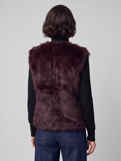 s.Oliver BLACK LABEL Webpelzjacke mit breitem Reverskragen Bordeaux 5