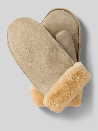 EEM Handschuhe mit Futter aus Kunstfell Cognac 1