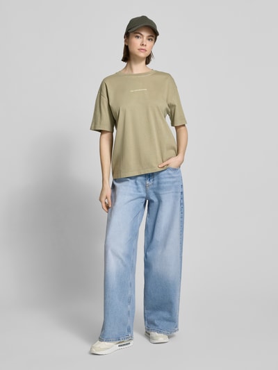 Marc O'Polo Denim T-Shirt mit Label-Print Oliv 1