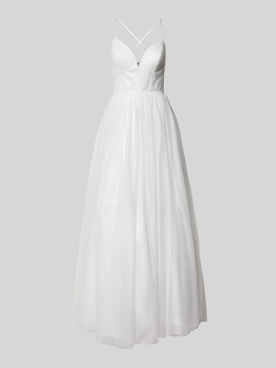 Luxuar Abendkleid mit Raffungen Offwhite 2