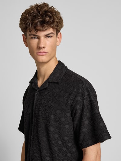 Jack & Jones Relaxed Fit Freizeithemd mit Strukturmuster Modell 'INFINITY' Black 3