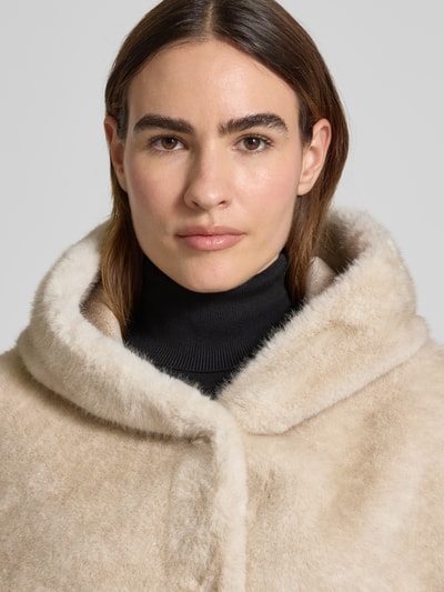 Hemisphere Regular fit gilet van imitatiebont met capuchon Beige - 3