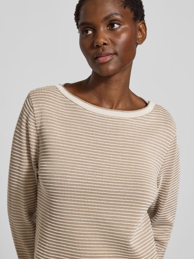 Tom Tailor Regular Fit Pullover aus reiner Baumwolle Taupe 3