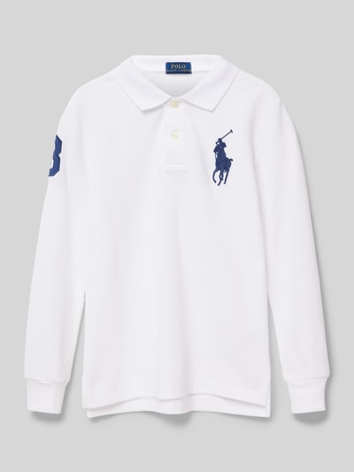 Polo Ralph Lauren Teens Koszulka polo o kroju slim fit z wyhaftowanym logo Biały 1