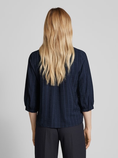 OPUS Blouse met structuurmotief, model ‘Falika’ Marineblauw - 5