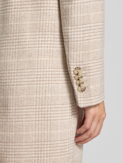 s.Oliver RED LABEL Regular fit lange wollen jas met ruitmotief Beige - 3