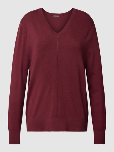 Montego Strickpullover mit V-Ausschnitt (bordeaux) online kaufen