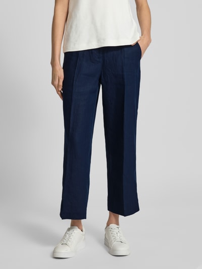 Brax Straight Leg Leinenhose mit verkürztem Schnitt Marine 4